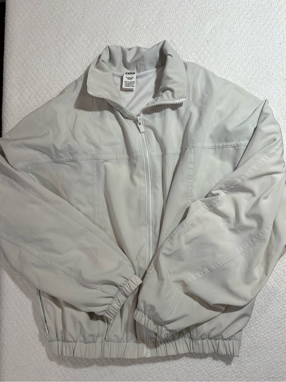 Vintage PINK Victoria’s Secret White Mesh‑Lined Zip Jacket – XS